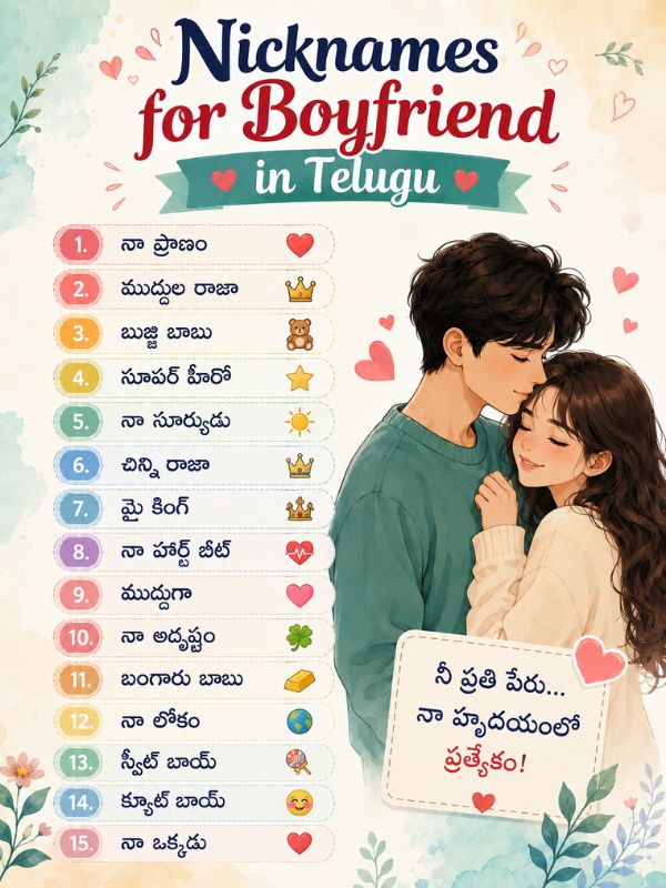 Nicknames for Boyfriend in Telugu (1)