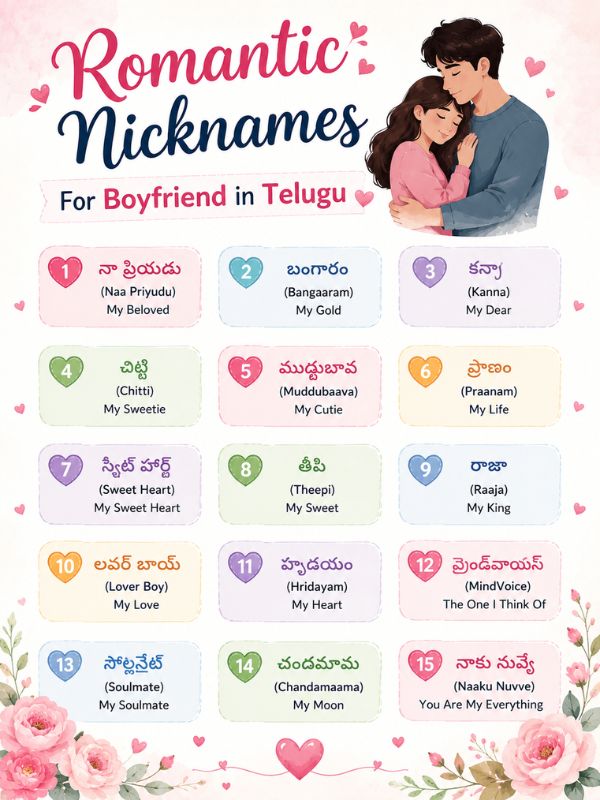Nicknames for Boyfriend in Telugu (4)