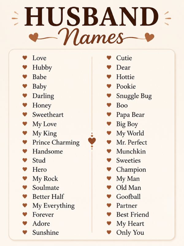 Nicknames for Husband (1)