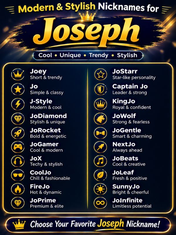 Nicknames for Joseph (10)