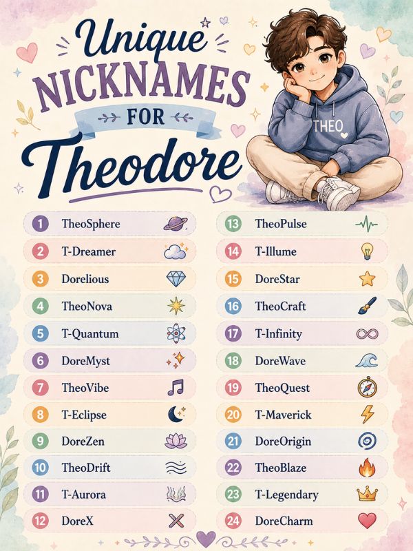 Nicknames for Theodore (10)