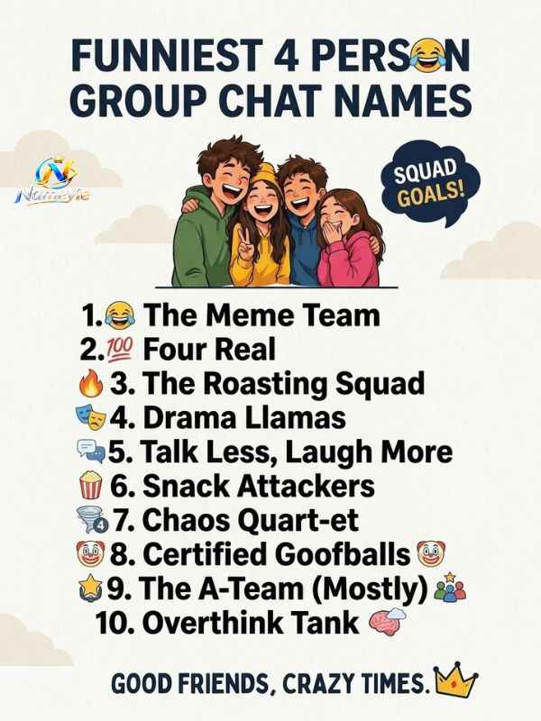 4 Person Group Chat Names