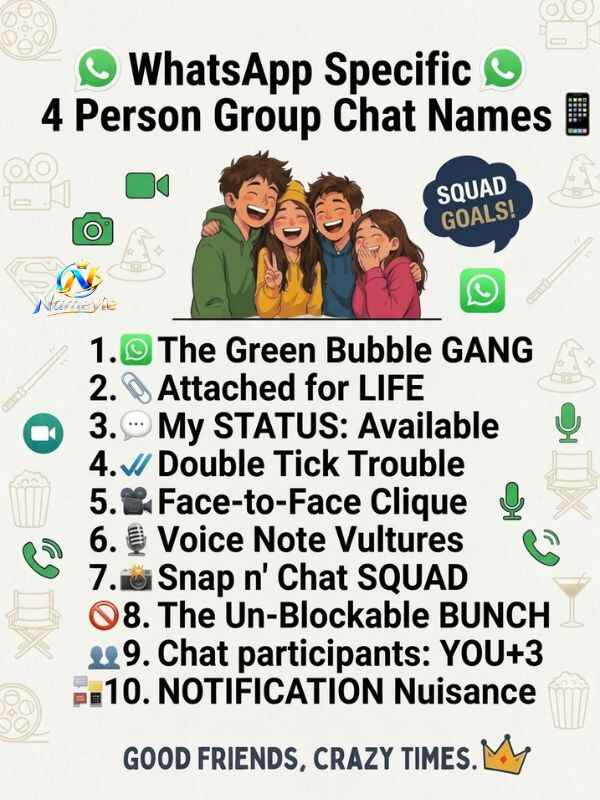 4 Person Group Chat Names